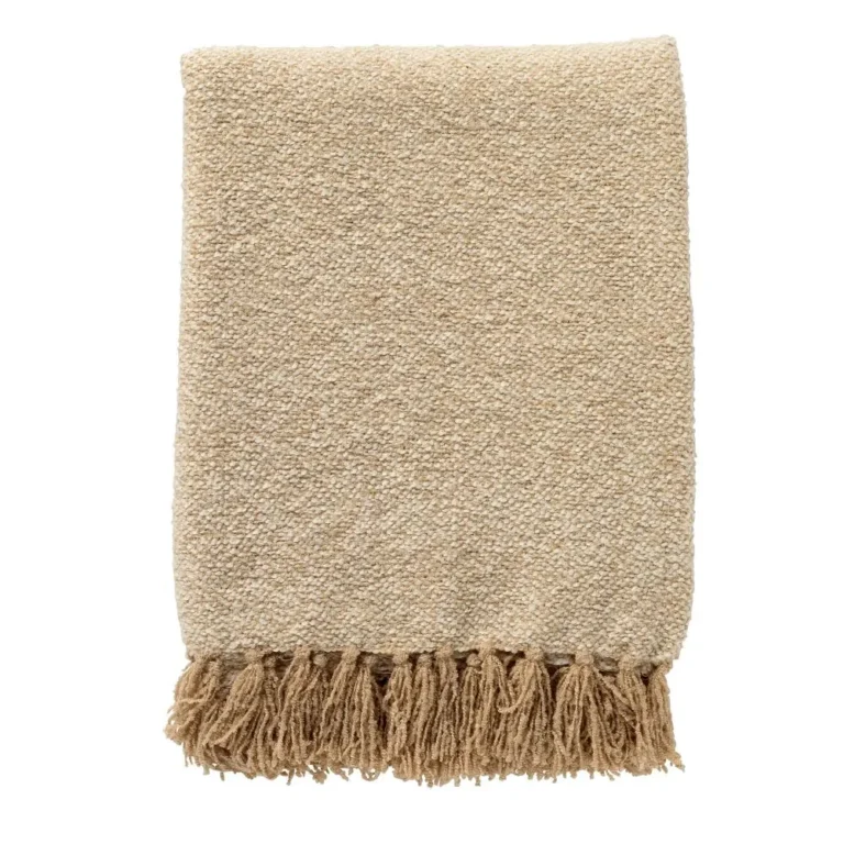 Plaid SALLY -140×180 cm – gemêleerd – 100% gerecycled – Irish Cream – beige