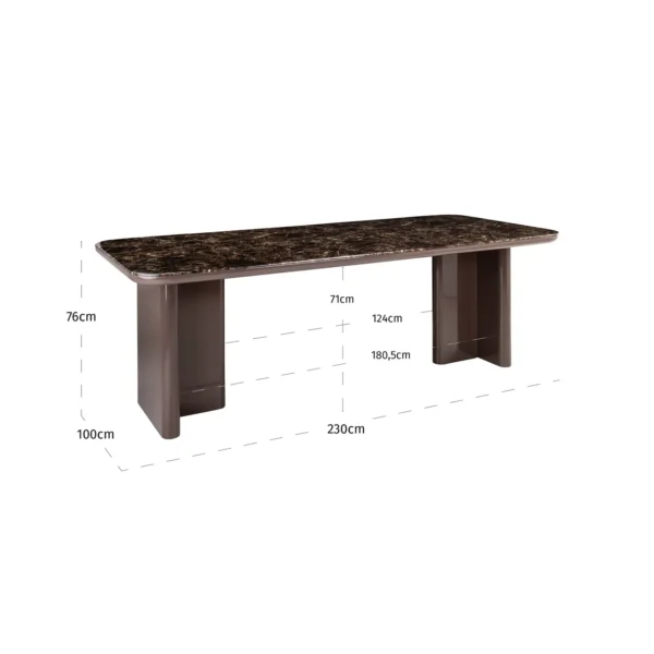 Dining table Almundi chocolat brown