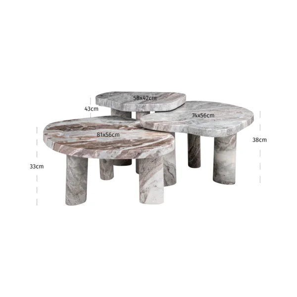 Salontafel Camino Blush beige (Set of 3)
