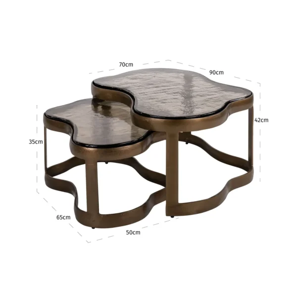 Salontafel Fairfield brass antique (Set of 2)