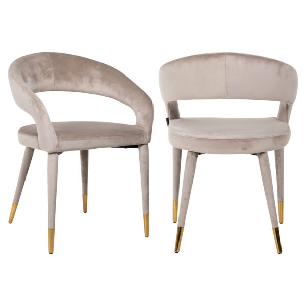 Eetkamerstoel Gia khaki velvet fire retardant