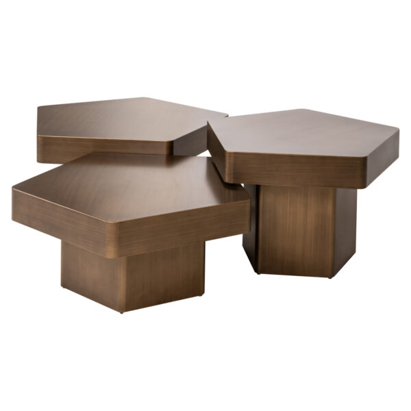 Salontafel Hexa brushed gold (Set of 3)