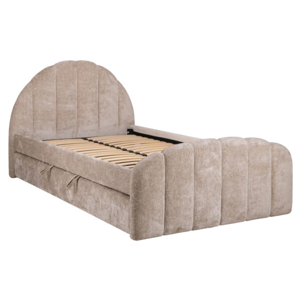 Bed Pixie clay chenille 120x200 with pull-out bed