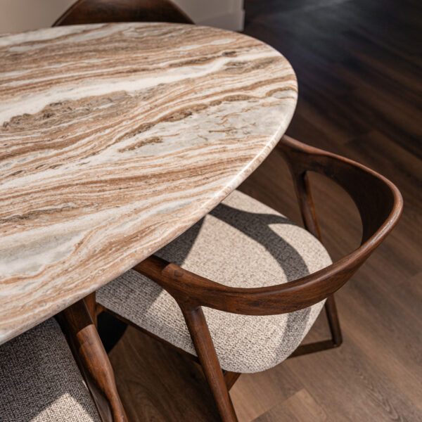 Eettafel Rashford Blush beige oval 200