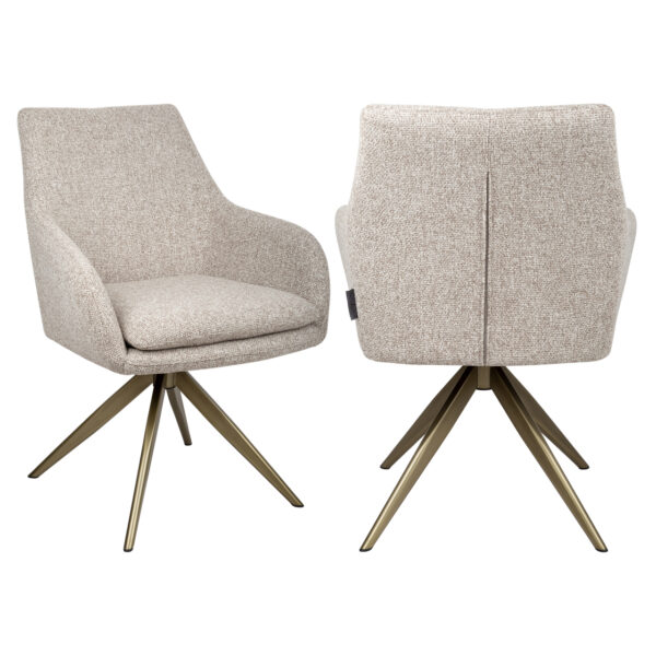 Eetkamerstoel Lisonne cayenne brown swivel fire retardant