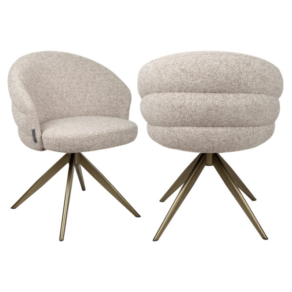 Eetkamerstoel Zendaya cayenne brown swivel fire retardant