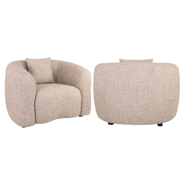 Lounge stoel Luxandra sand tweed fire retardant