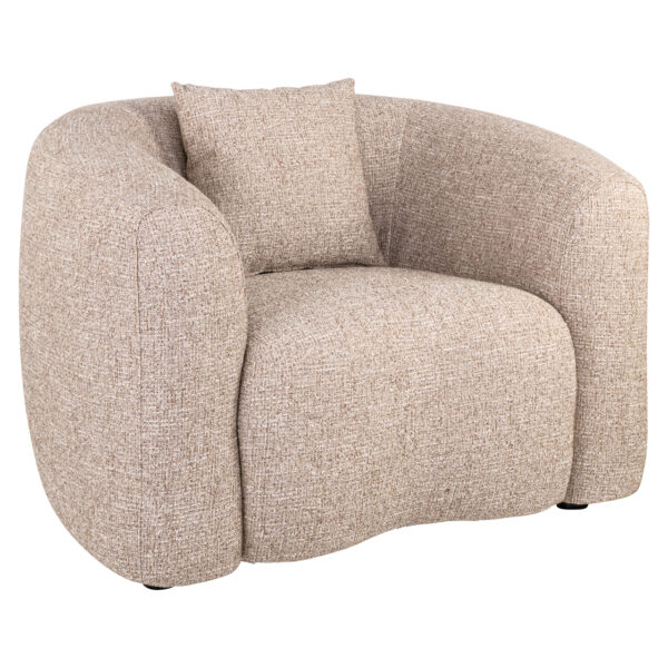 Lounge stoel Luxandra sand tweed fire retardant