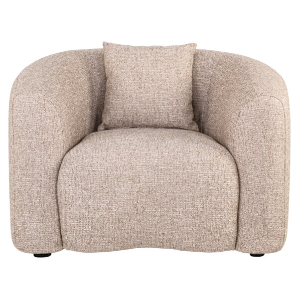 Lounge stoel Luxandra sand tweed fire retardant