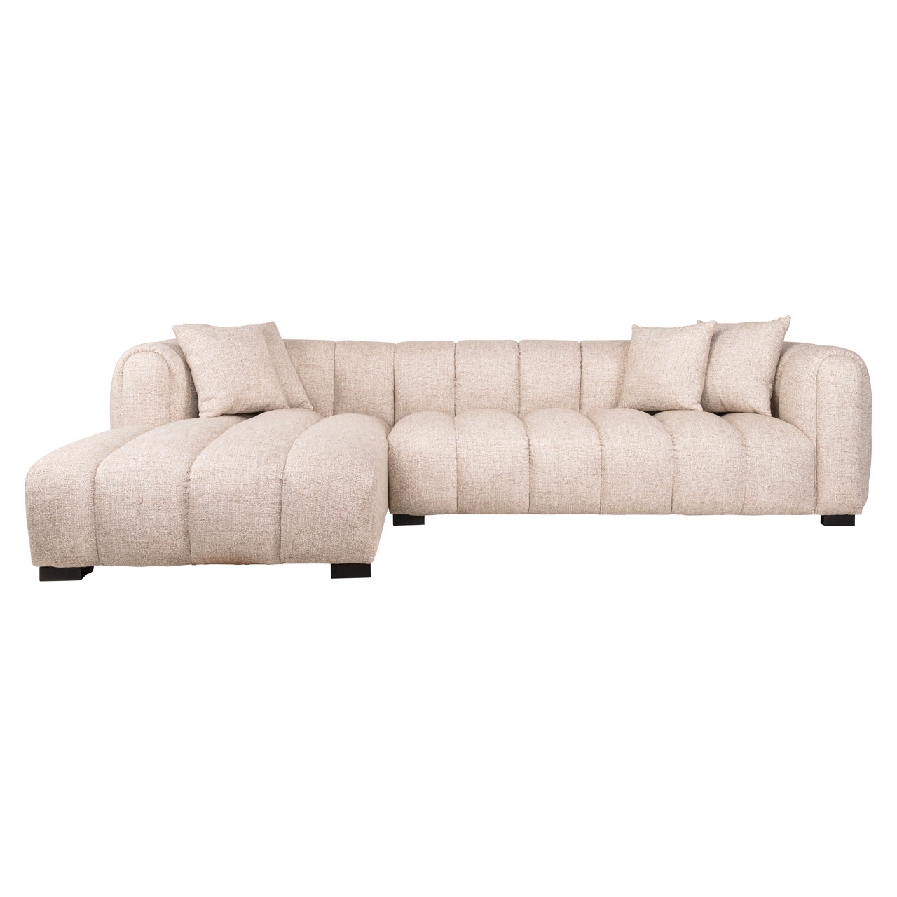 Bank Novaro cream tweed lounge left fire retardant - Afbeelding 2