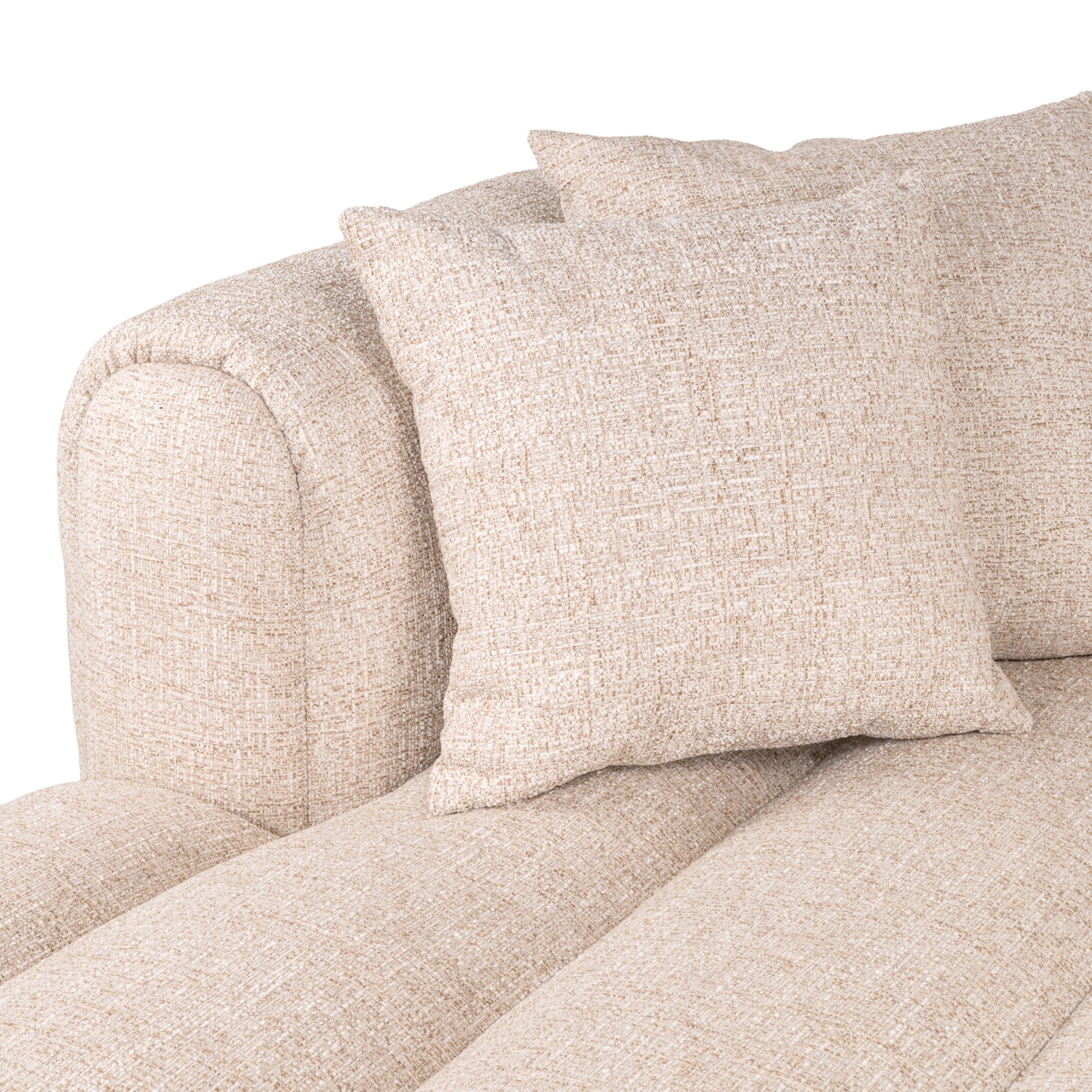 Bank Novaro cream tweed lounge left fire retardant - Afbeelding 6