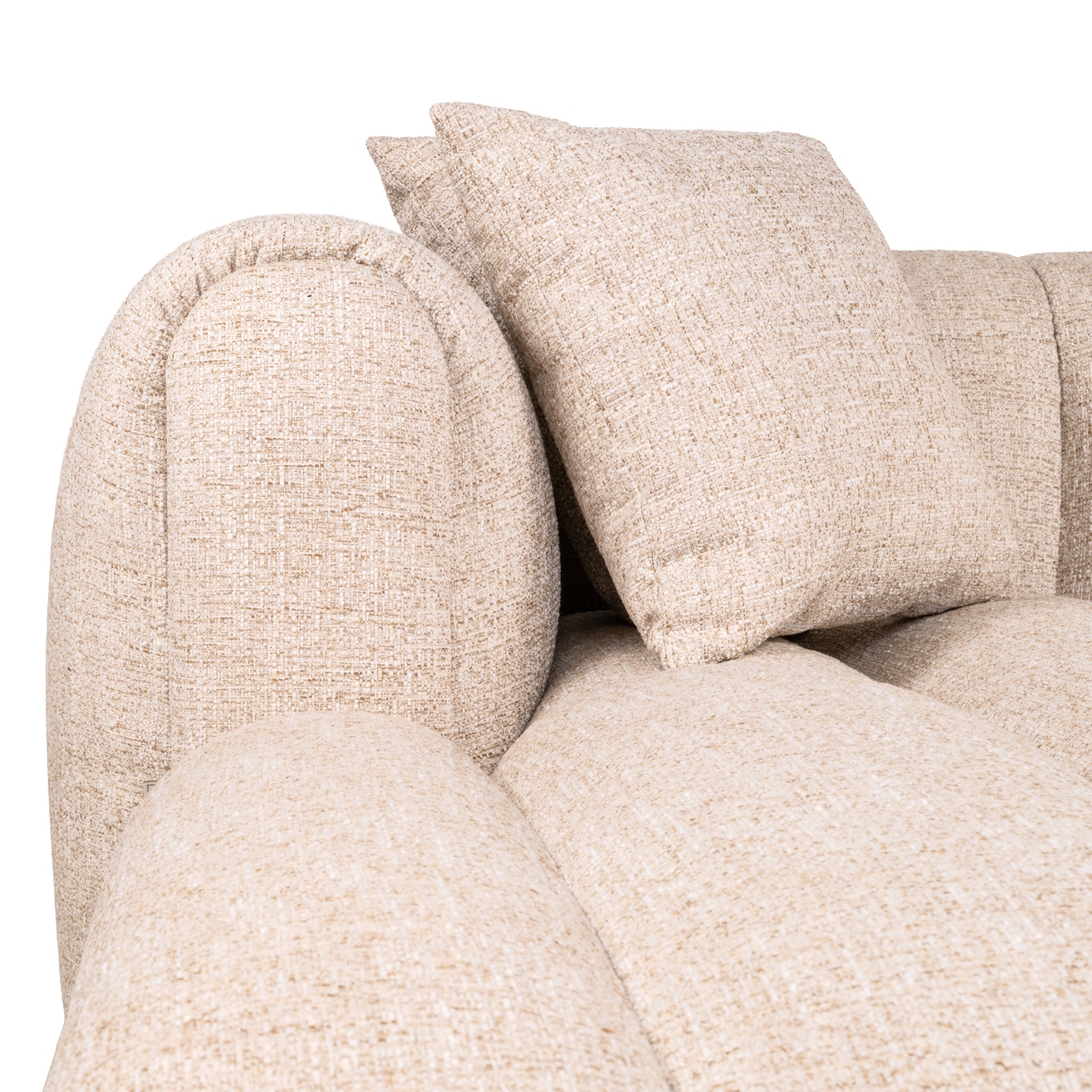 Bank Novaro cream tweed lounge left fire retardant - Afbeelding 5