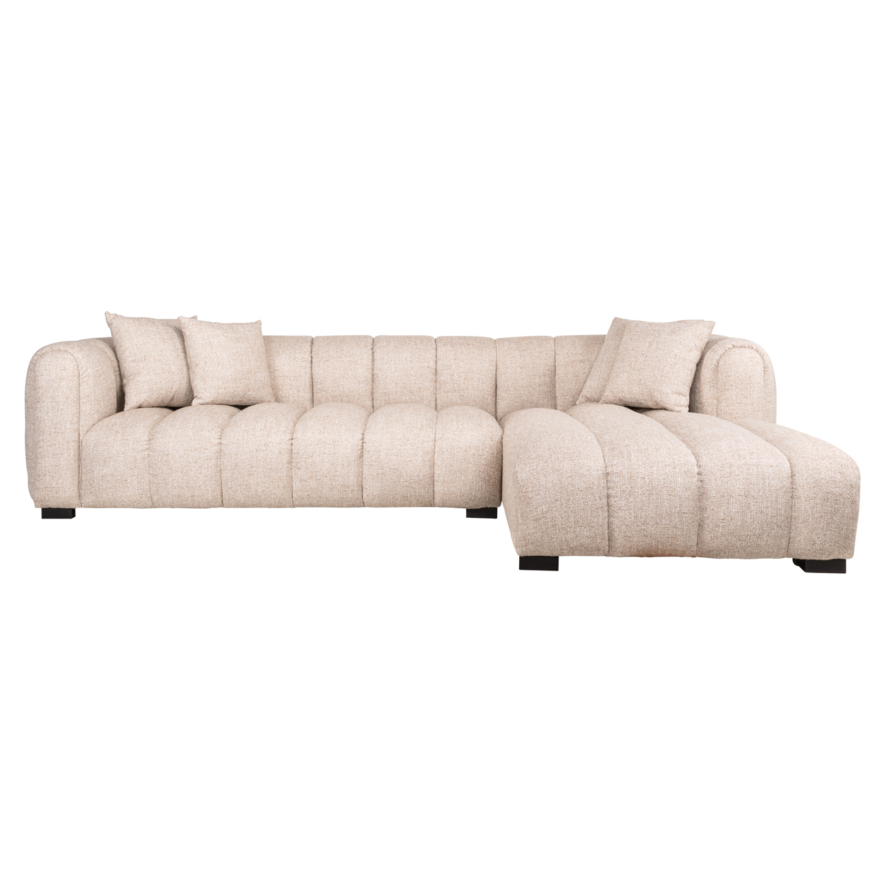 Bank Novaro cream tweed lounge right fire retardant - Afbeelding 2
