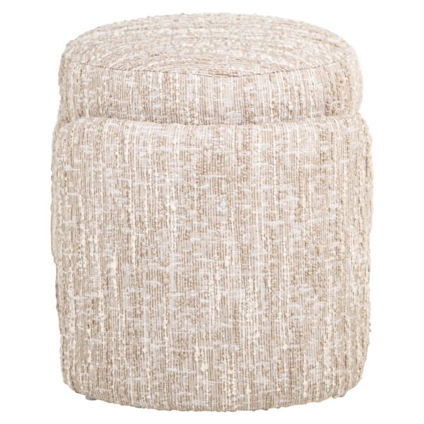 Poef & Voetenbank Cupid beige angora with storage