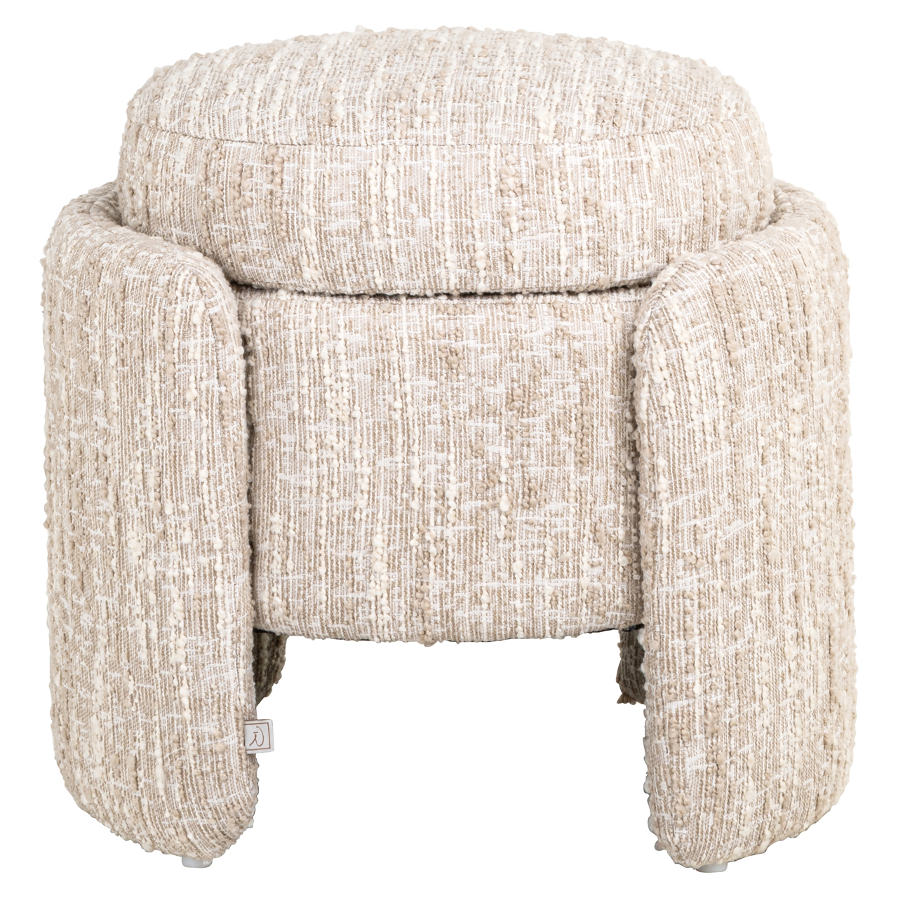 Poef & Voetenbank Cupid beige angora with storage - Afbeelding 2