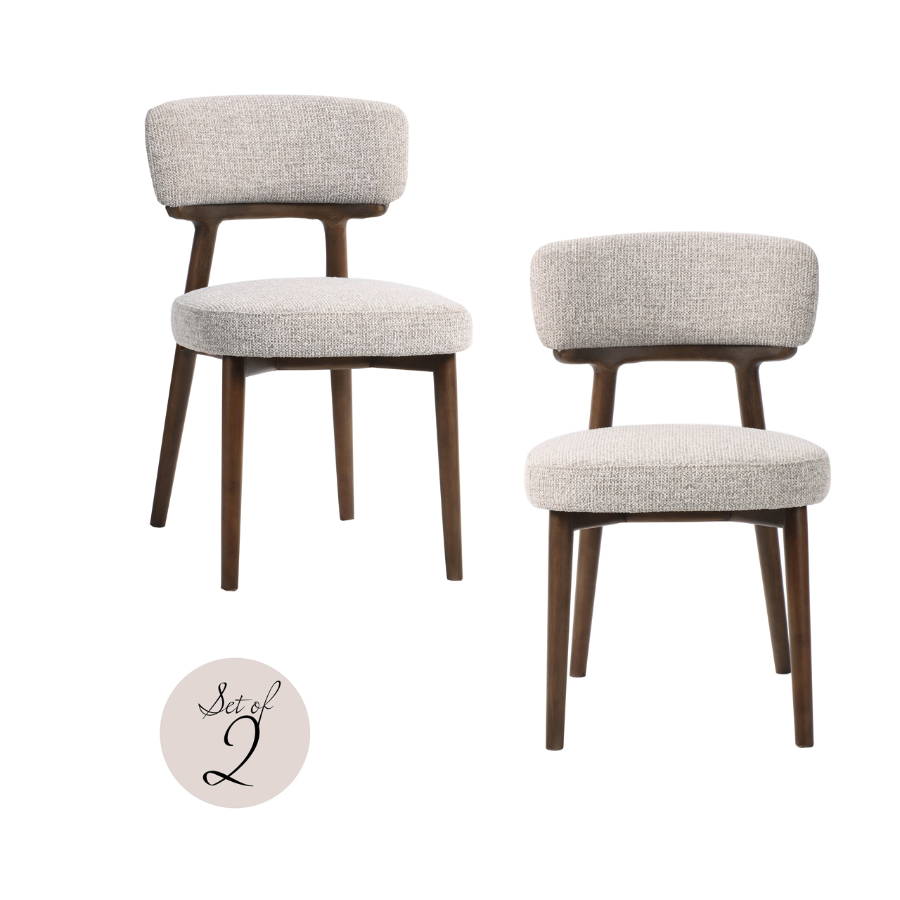 Eetkamerstoel Basker natural fancy fire retardant (Set of 2)