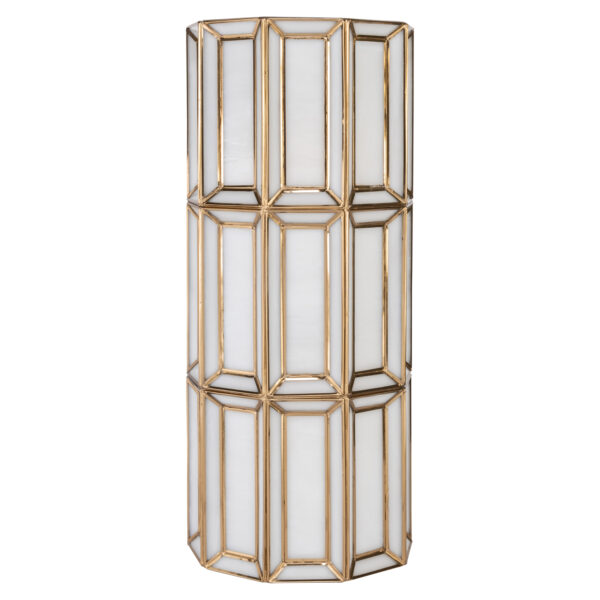 Wandlamp Opal brass antique