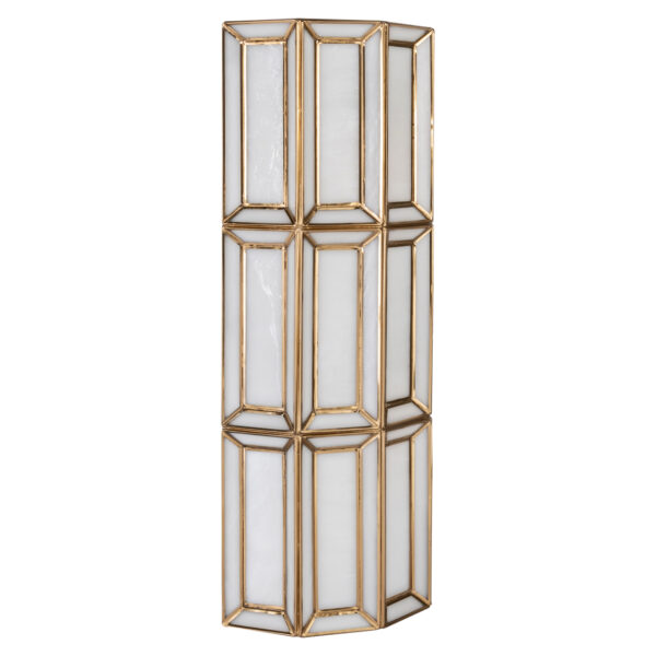 Wandlamp Opal brass antique