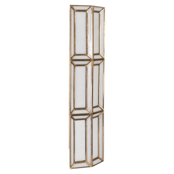 Wandlamp Opal brass antique
