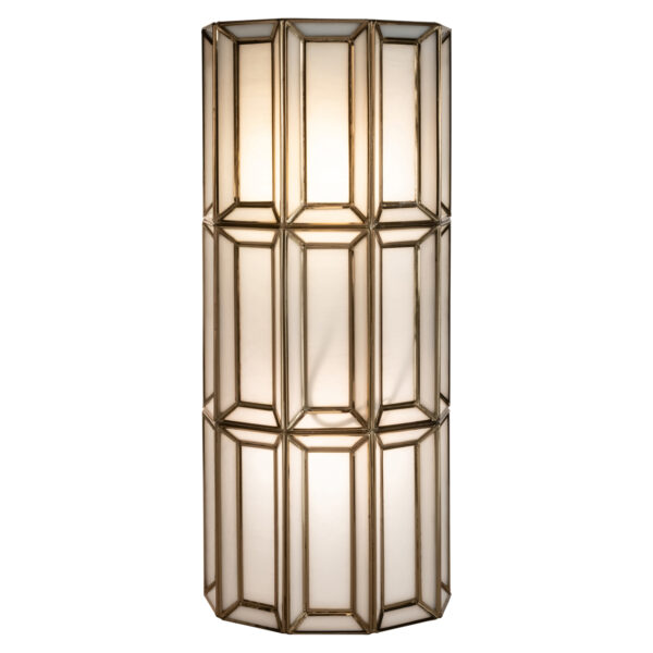 Wandlamp Opal brass antique