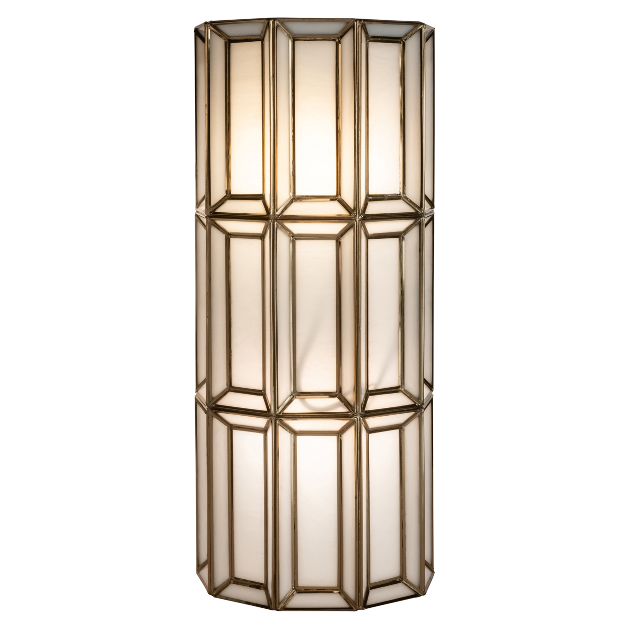 Wandlamp Opal brass antique