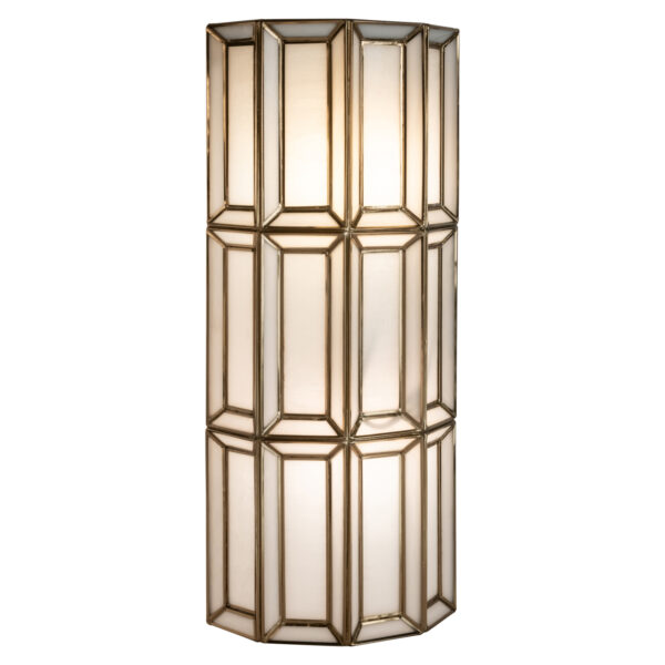 Wandlamp Opal brass antique
