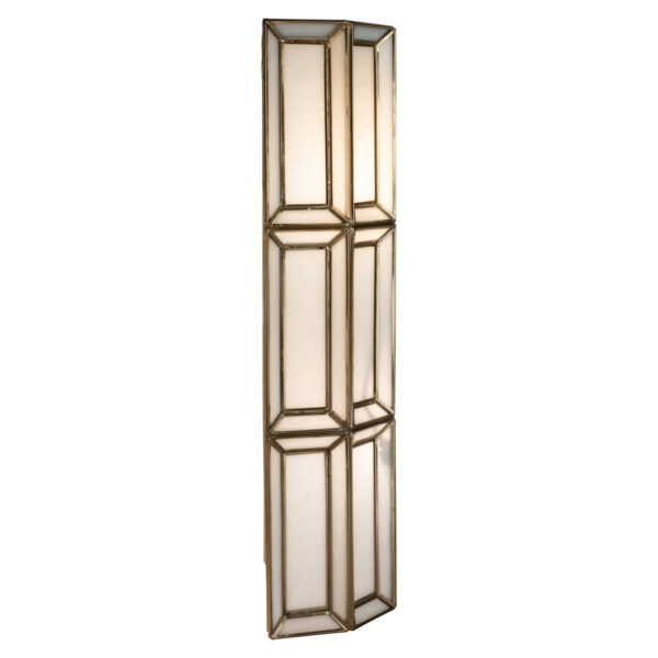 Wandlamp Opal brass antique