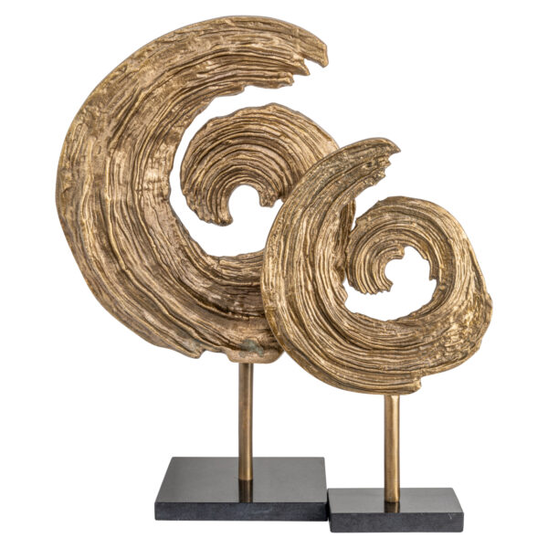 Decoratief object Swirl brass antique large