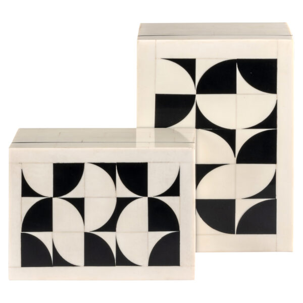 Opbergdoos Flake white (Set of 2)