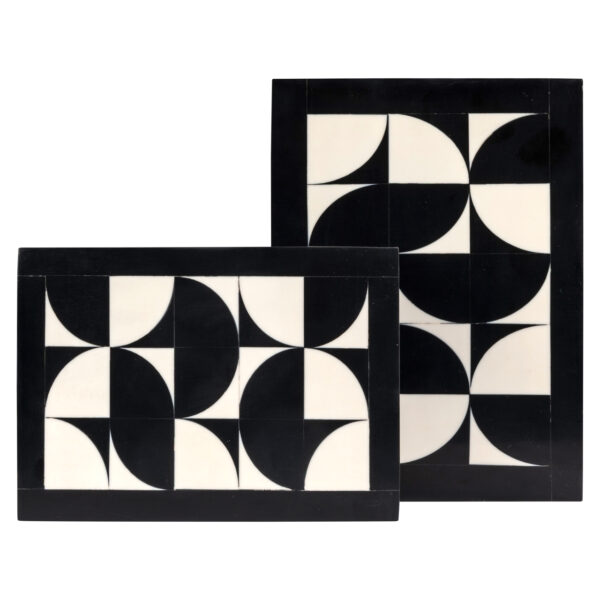 Opbergdoos Rae black/white (Set of 2)