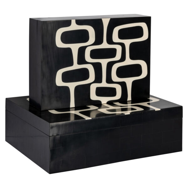 Opbergdoos Lux black/white (Set of 2)