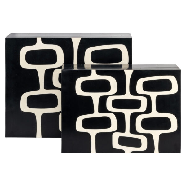 Opbergdoos Lux black/white (Set of 2)