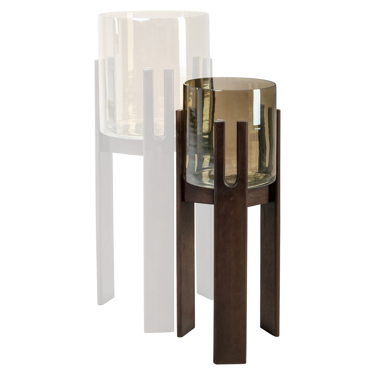 Windlicht Paige walnut small - Afbeelding 2