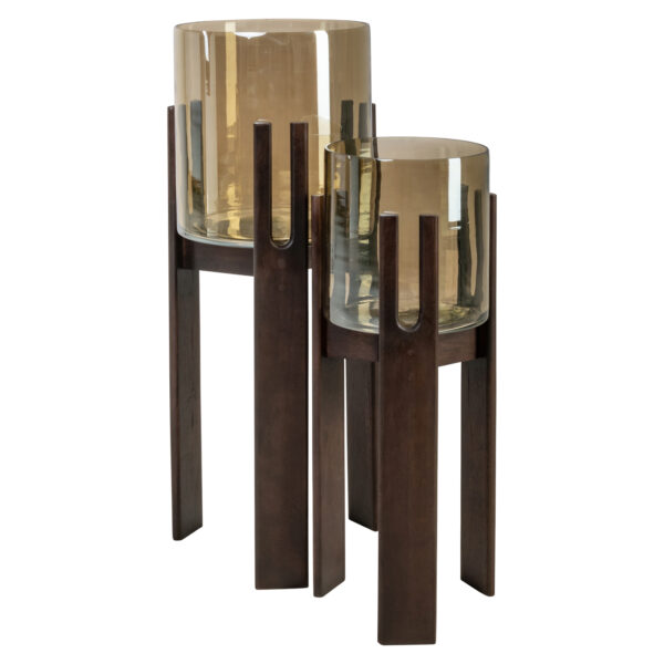 Windlicht Reese walnut large