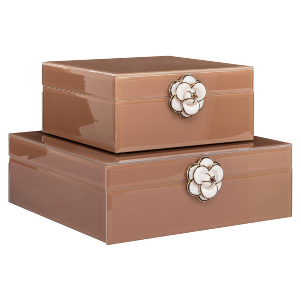 Opbergdoos Floral brown small