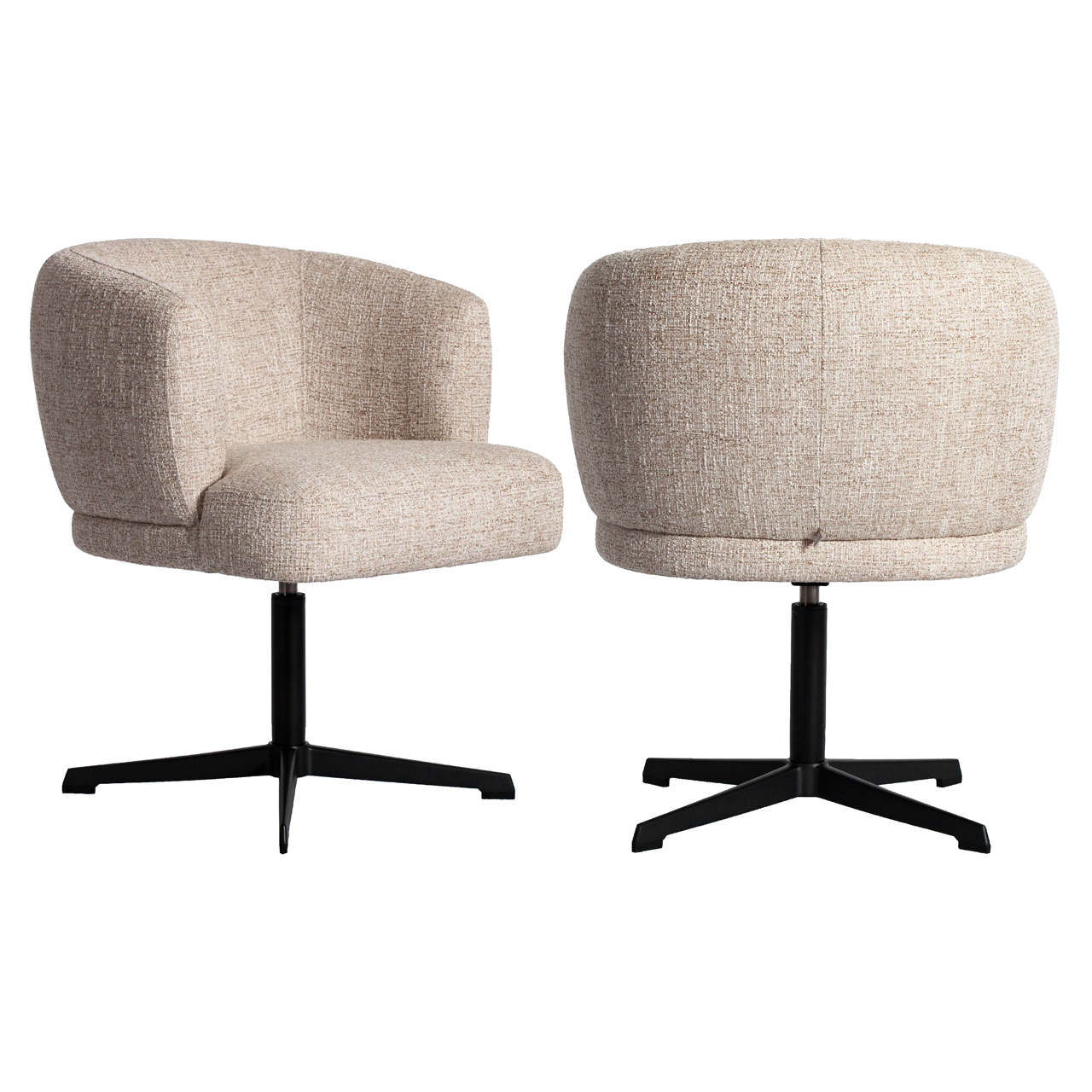 Eetkamerstoel Dinan cream tweed fire retardant – swivel