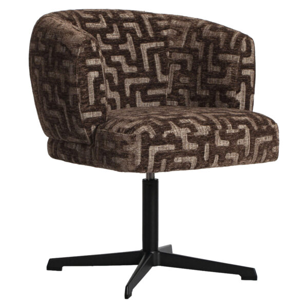 Eetkamerstoel Dinan brown labyrinth fire retardant - swivel