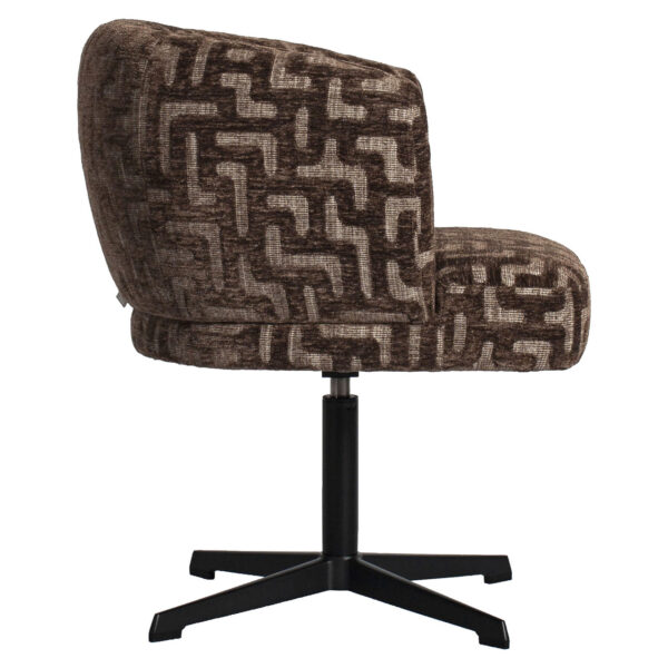Eetkamerstoel Dinan brown labyrinth fire retardant - swivel