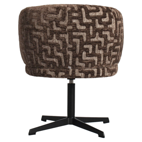 Eetkamerstoel Dinan brown labyrinth fire retardant - swivel