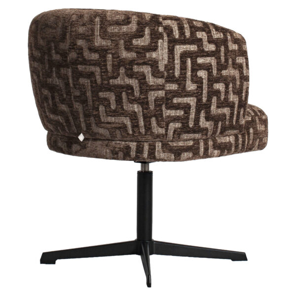 Eetkamerstoel Dinan brown labyrinth fire retardant - swivel