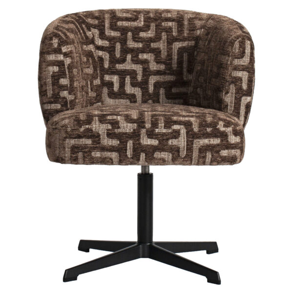 Eetkamerstoel Dinan brown labyrinth fire retardant - swivel
