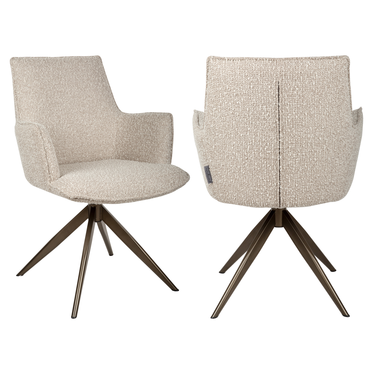 Eetkamerstoel Dakota natural chunky swivel with arm