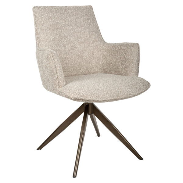 Eetkamerstoel Dakota natural chunky swivel with arm