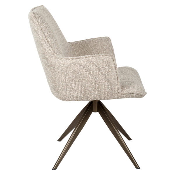 Eetkamerstoel Dakota natural chunky swivel with arm