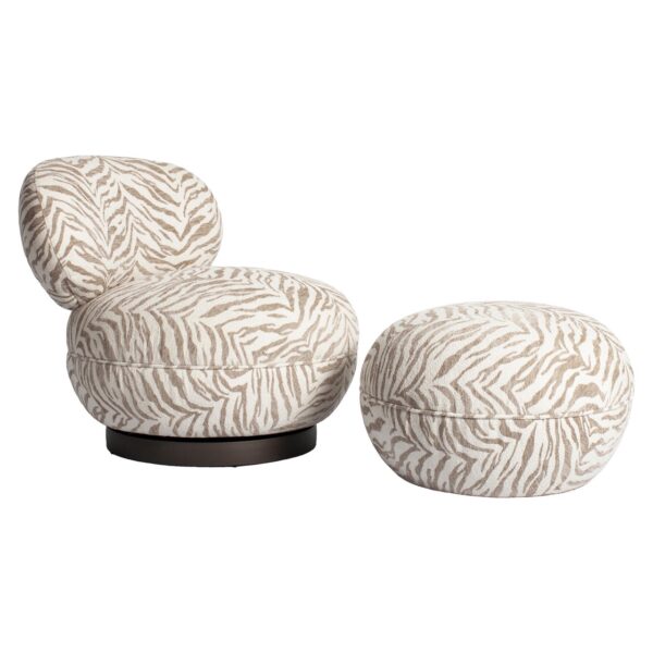Poef & Voetenbank Jace beige tiger
