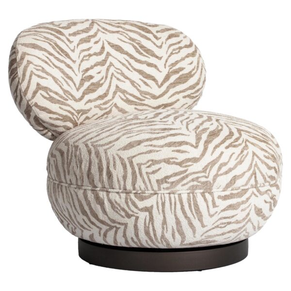 Lounge stoel Jace beige tiger swivel