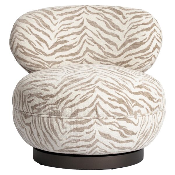 Lounge stoel Jace beige tiger swivel