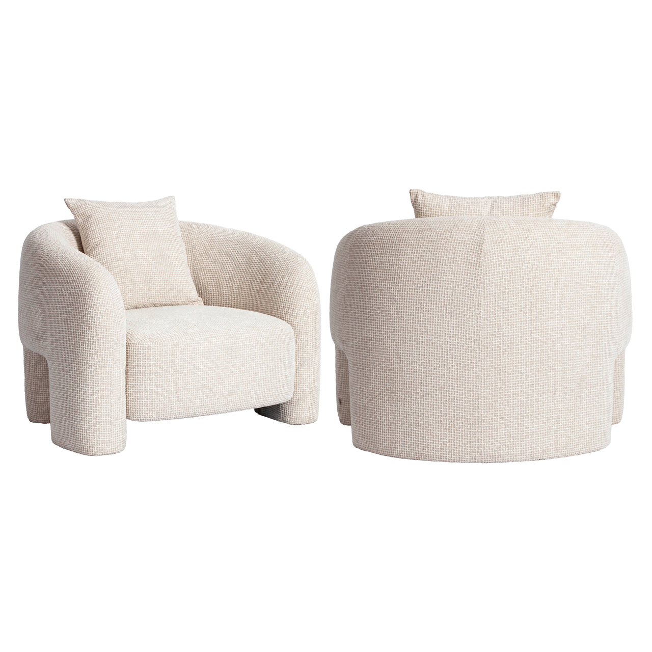 Lounge stoel Tuscany beige blockweave