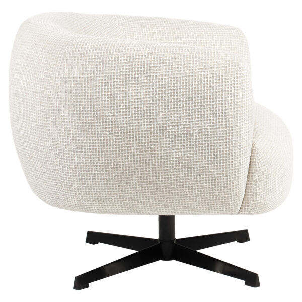 Lounge stoel Estelle beige blockweave swivel