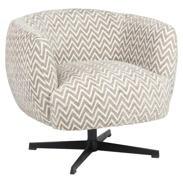 Lounge stoel Estelle sand chevron swivel